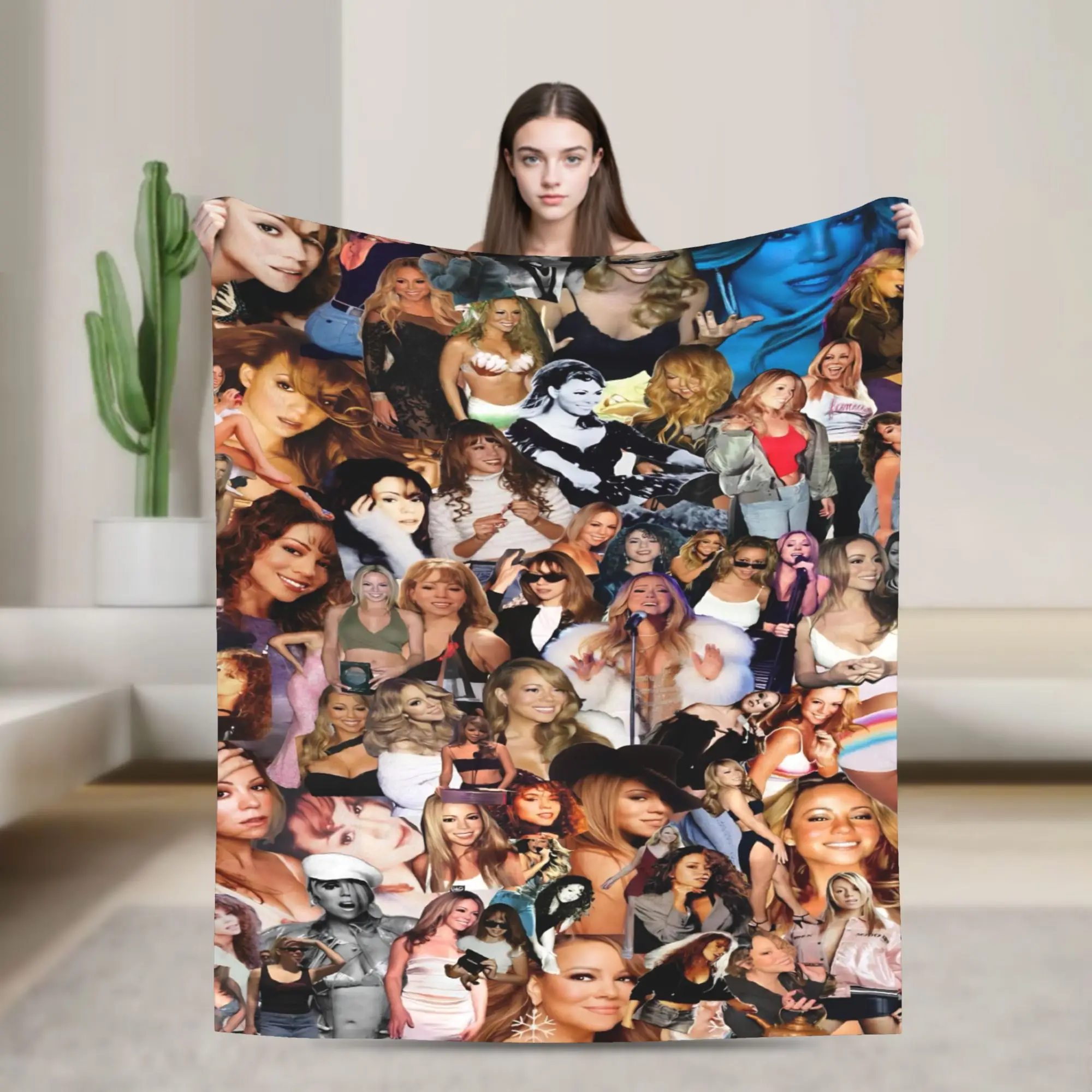 Mariah Carey Christmas It’s Time Blanket All I Want For Christmas Is You Flannel Throw Blanket For Outdoor Warm Soft Bedspread