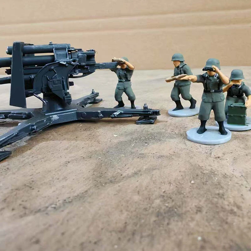 

Солдаты из смолы в масштабе 1:72 с 4-х дюймовым и 88-мм орудиями, подходят для сцен с танками на песчаных макетах, коллекционные декоративные подарки для демонстрации