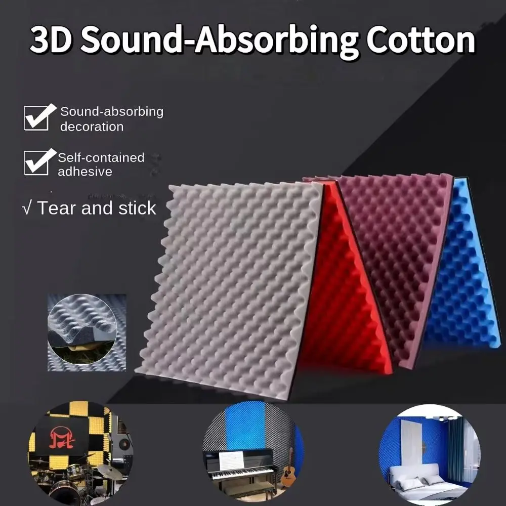 50*50*5cm High Density Acoustic Foam Panels Self Adhesive Silent Sound Proof Foam Wave Shaped Non-Toxic Acoustic Sponge Studio