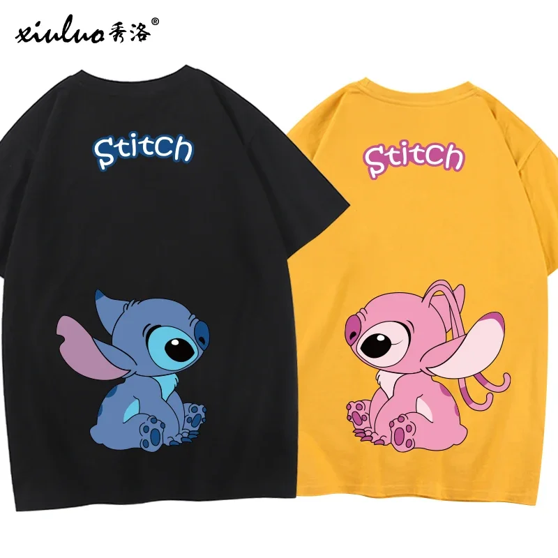 

Disney Stitch children 3-14 years old 100% cotton T-shirt summer cartoon parent-child T-shirt casual fashion children's clothing