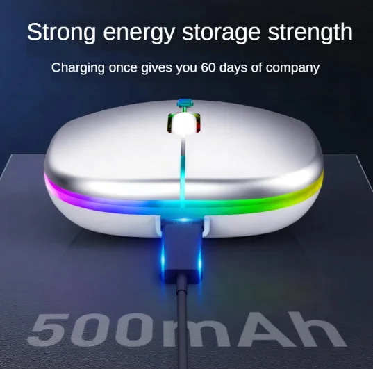 LUKBSPY ماوس بلوتوث لاسلكي للكمبيوتر صامت قابل لإعادة الشحن مناسب لجهاز Apple Xiaomi Huawei Tablet Notebook Dual Mode #2