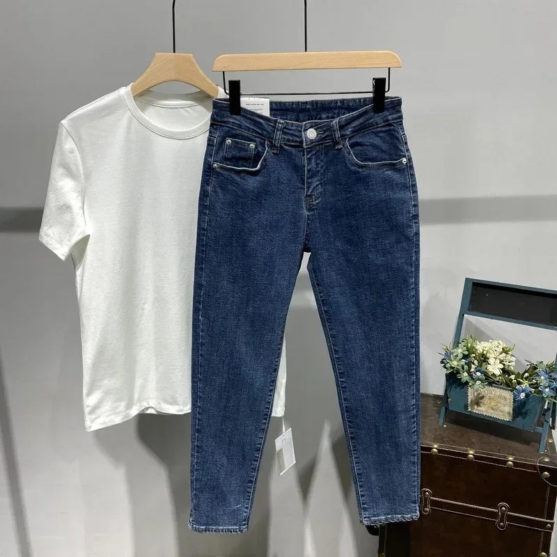 Open-Crotch Pants Dark Blue Cropped Jeans Men's Korean-Style Invisible Zipper Crotch Full-Open Type Women Jeans  Flare Jeans