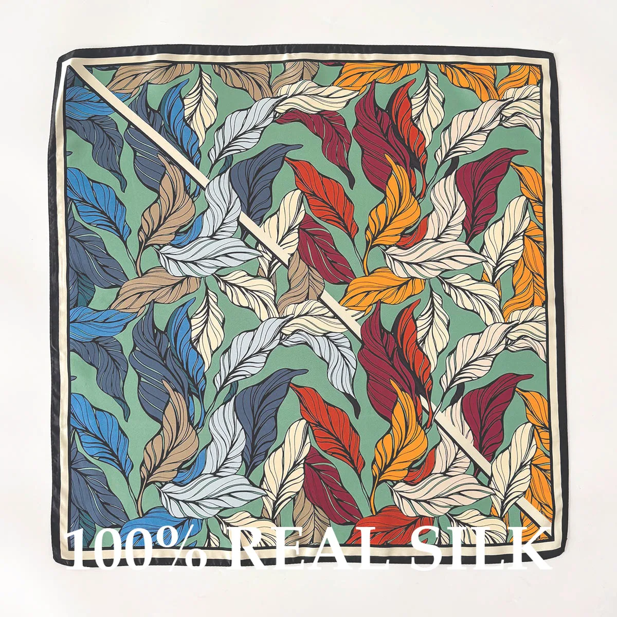 

100% натуральный шелковый квадратный платок для женщин, летняя защита от солнца, шарф с принтом, шаль, хиджаб, фулярд, бандана, керчиф, пончо, повязка на голову