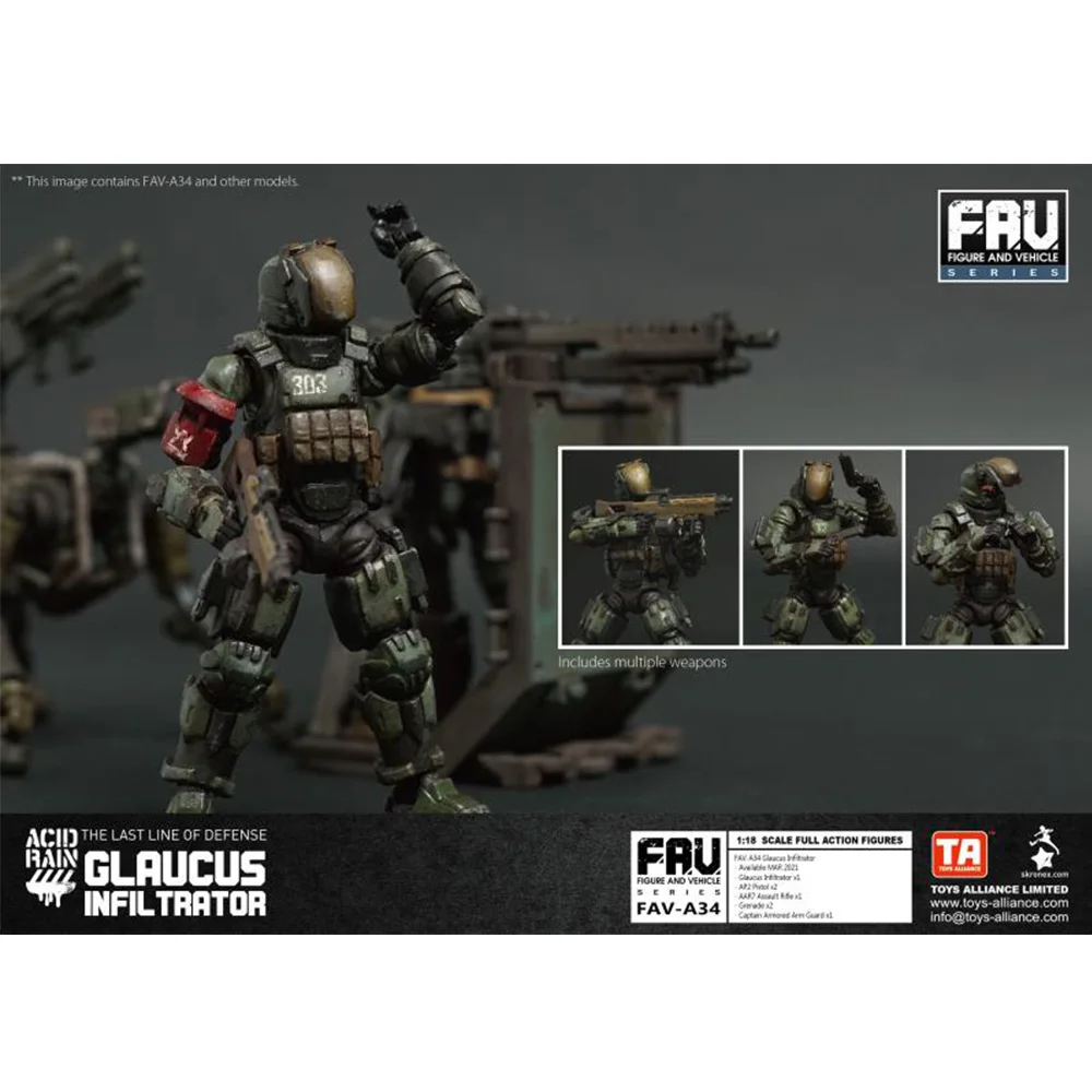 

Acid rain 3.75 inches 1:18 fava33/34FAV-A34 infiltrator FAV-A33 Green CapybaraAction Figureals Model