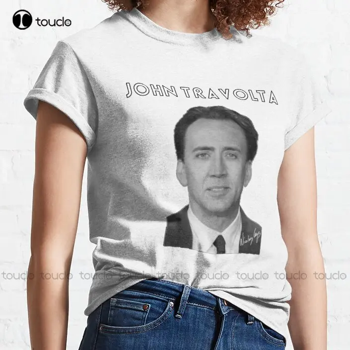 Nicolas Cage |  Signed By Nicolas Cage As John Travolta Face Off | Funny Meme Tee | Nic Cage Face T-Shirt Fashion Tshirt Summer