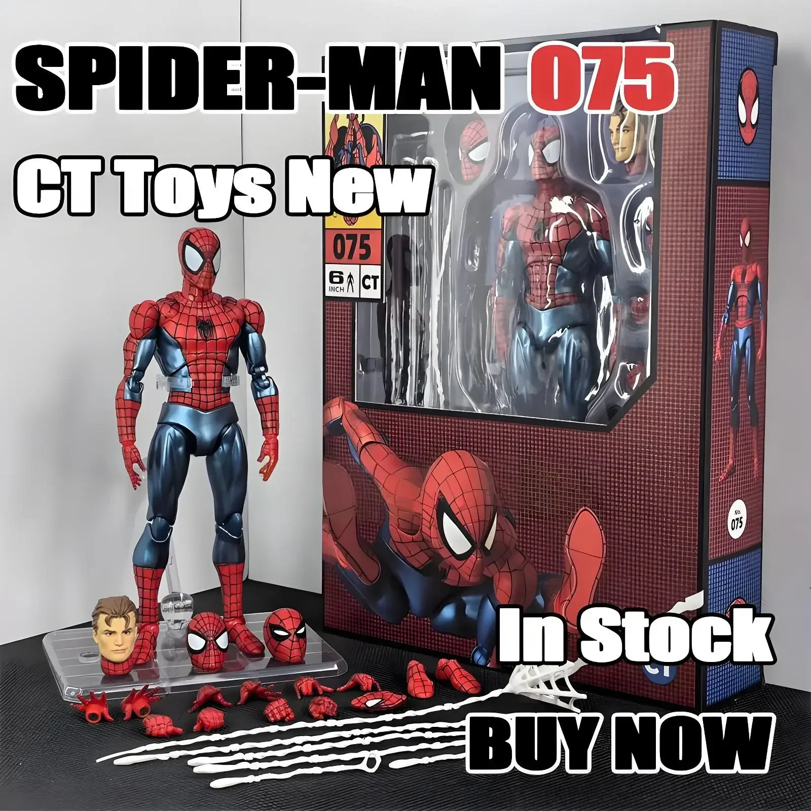 ألعاب Ct الأصلية Mafex 075 The Amazing Spider-Man - Comic Ver. أنيمي عمل نموذج لجسم هدية #1