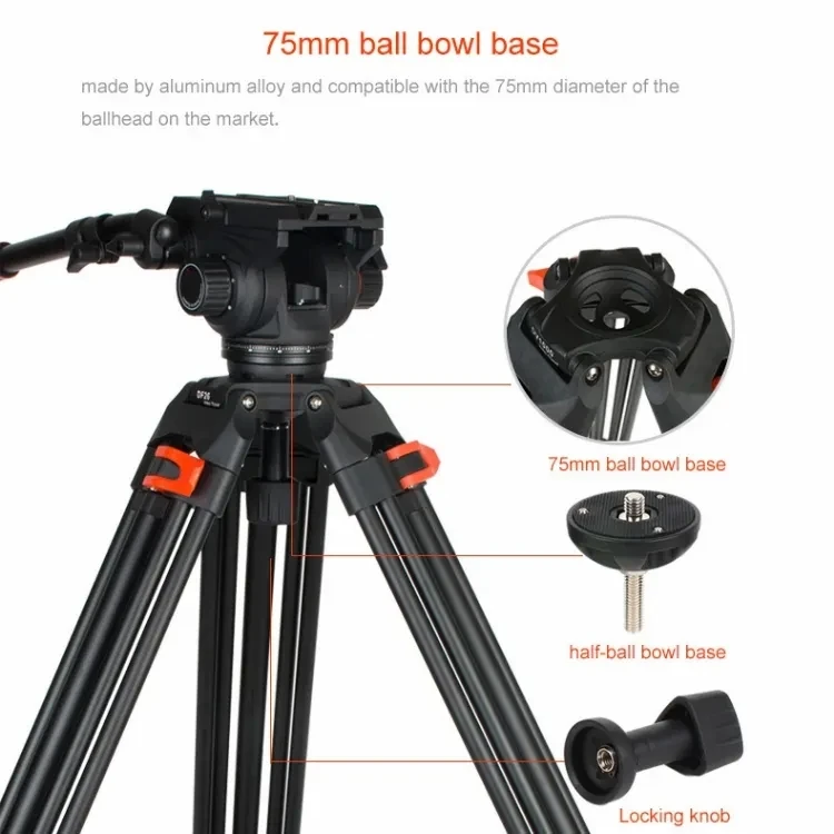 Coman DF26Q7 Aluminum Video tripod with fluid ballhead