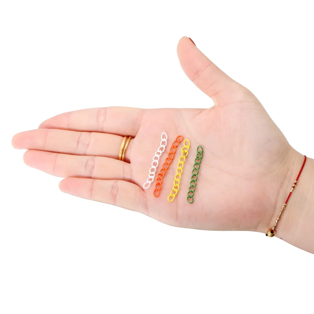 30 Stück 5 cm bunte Halsketten-Verlängerungsketten, Verlängerungsketten für DIY-Armbänder, Schmuckherstellung, Zubehör im Großhandel – Detail 4