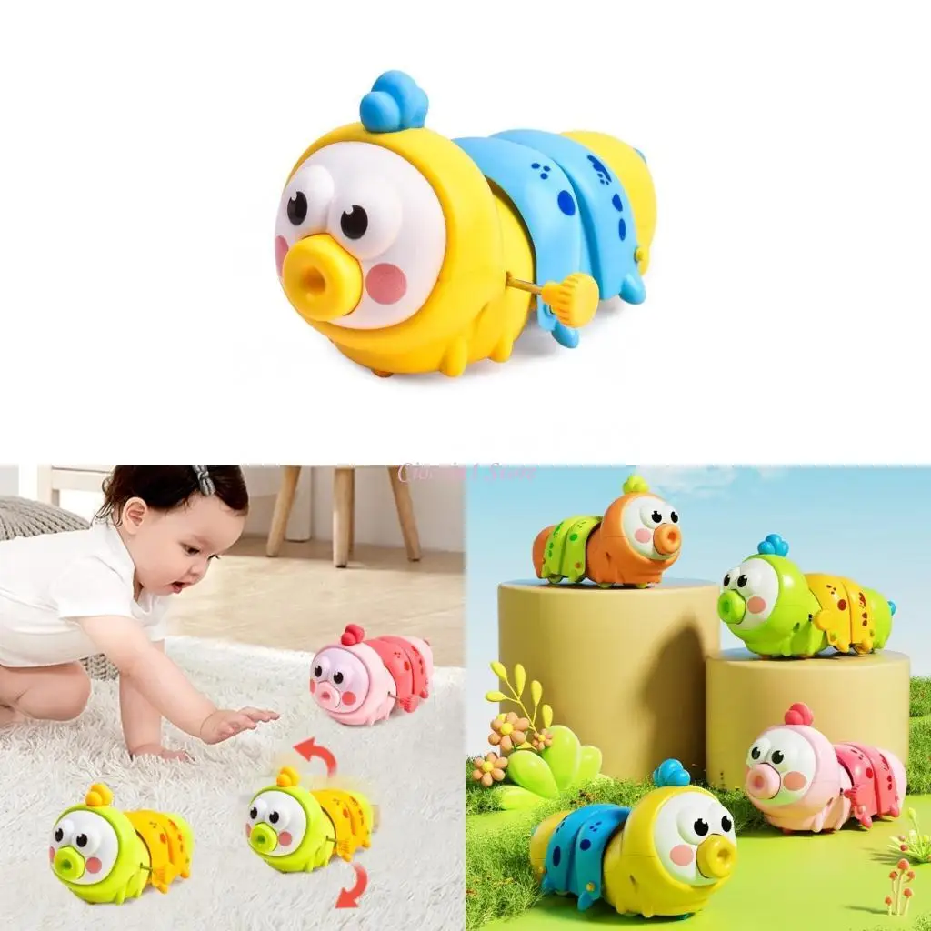 Y1UB Safe Crawling Caterpillars Toy Toddler Interaction Fine Motor Skill Windup Toy