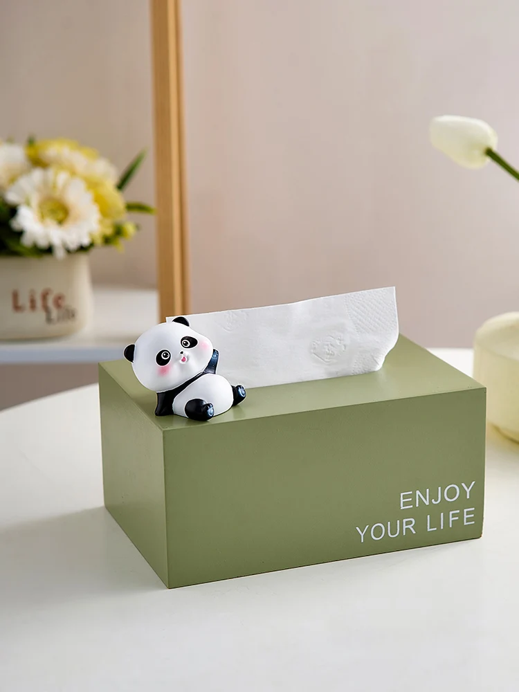 The product can be customized.Modern creative panda tissue box, living room, coffee table, dining table, household napkins