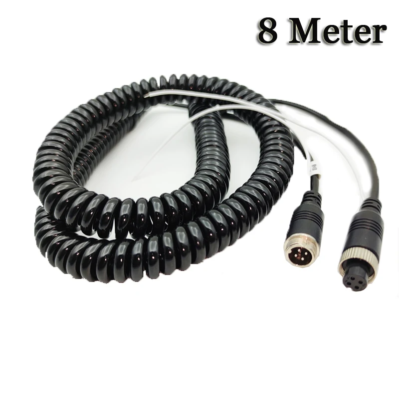 4-core With Trigger Line  M12 Vehicle Surveillance Video Aviation Spring Cable Retractable Shielded Slingshot Cable