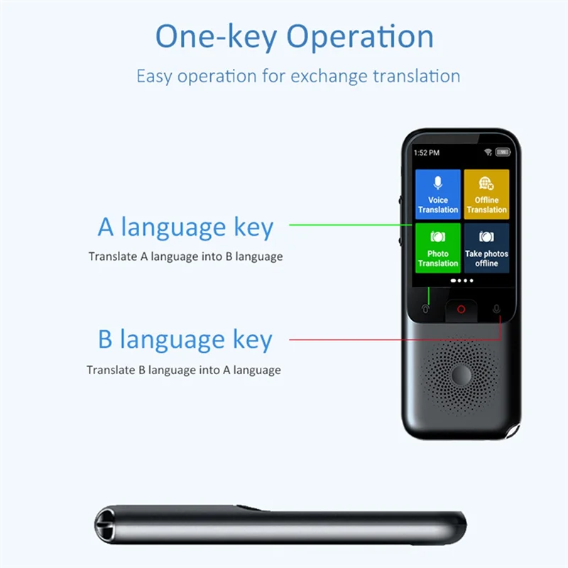 

Hot-T11 Smart Voice Translator 138 Languages Wifi Enabled, Real-Time Translation For Business & Travel, Offline Capabilities