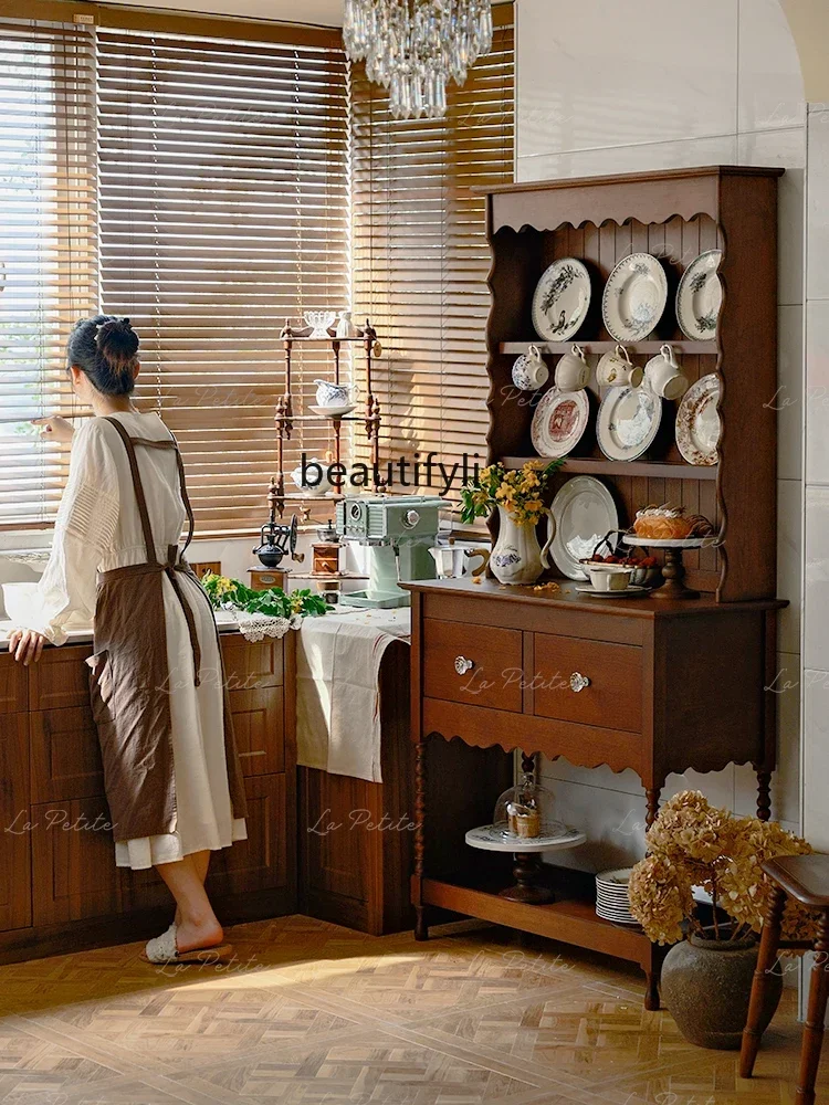 

smt03 Sideboard Cabinet] French Retro Solid Wood American Country High Cabinet Plate Cabinet