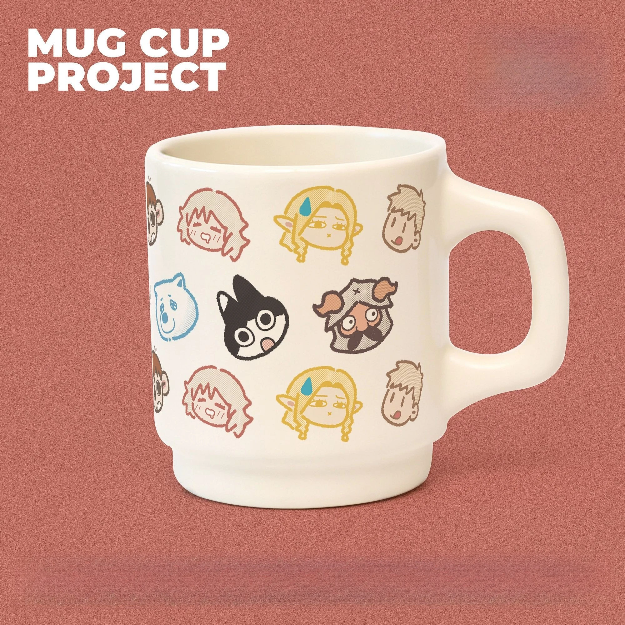 Delicious in Dungeon Marcille Chilchuck Falin Ceramic Mug Large Capacity Drinking Cup High Color Cartoon Cute Couple Coffee Cup view 4