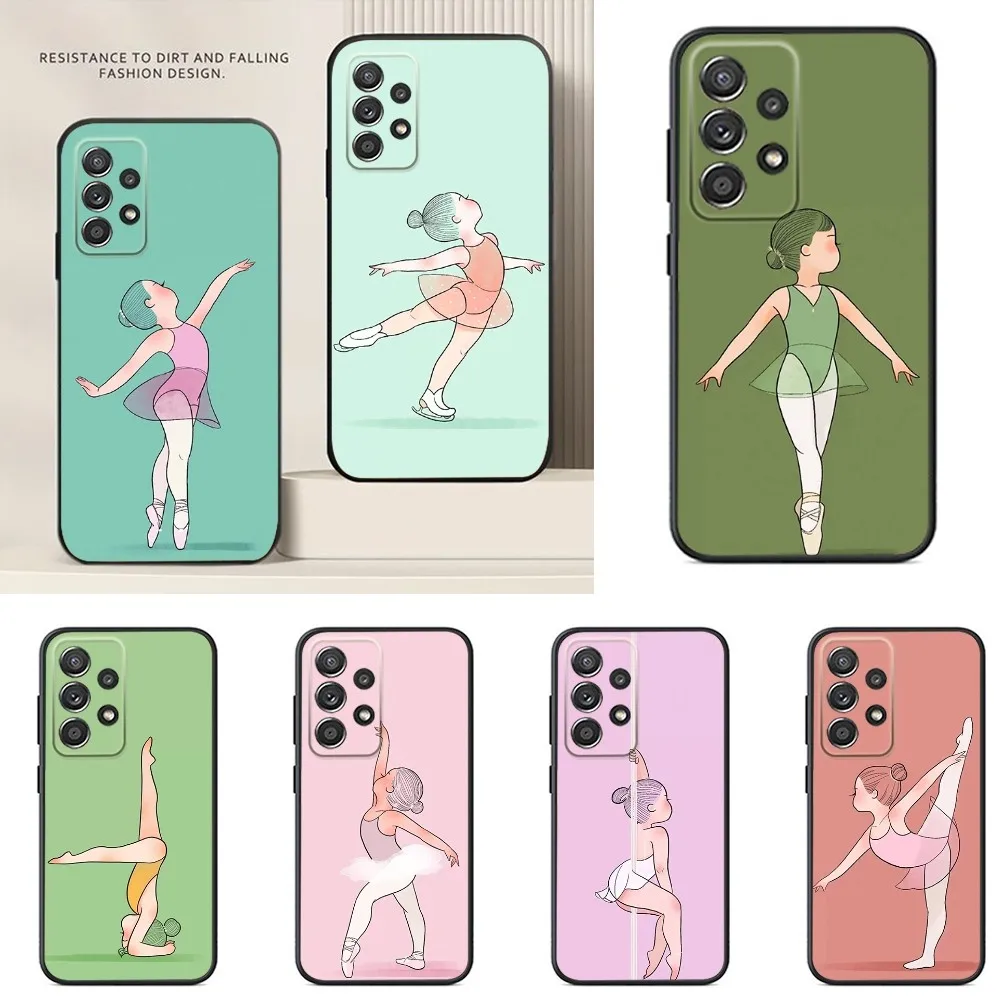 

Ballet Cute Phone Case For Samsung S24,S23,S22,S21,S20,S10,S10E,S9 Ultra Plus FE Note 20 Ultra 10 9 Plus Case