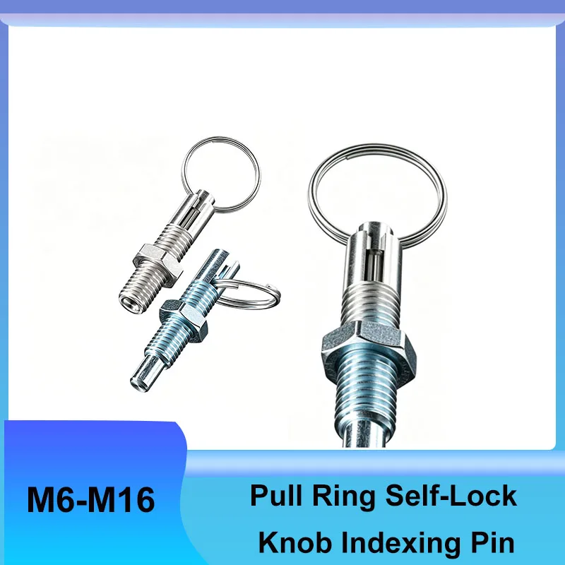 1/2/5/10 Pcs Precision Stainless Steel Spring Pull Ring Type Telescopic Safety Self-Locking Knob Indexing Plunger