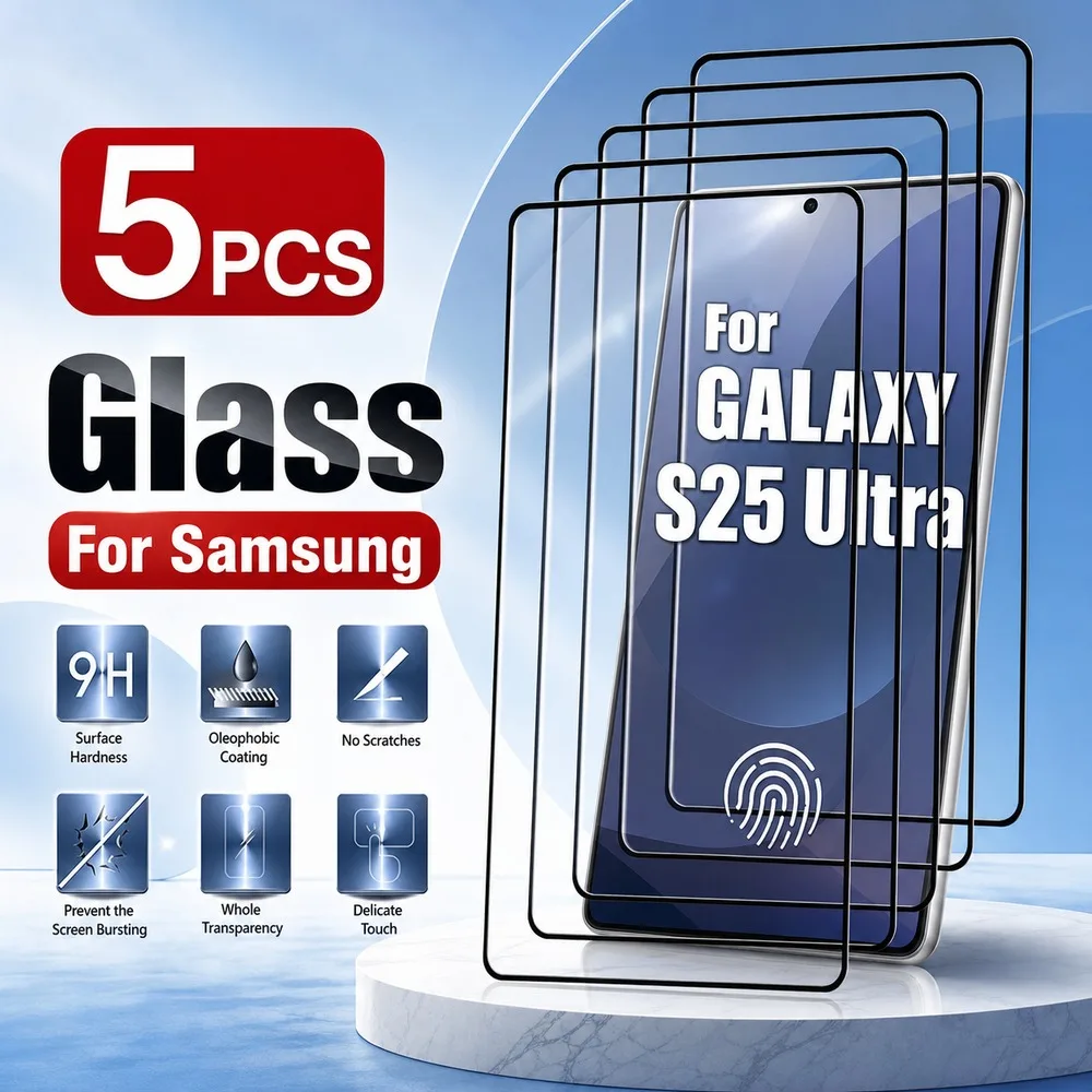 5PCS Tempered Glass For Samsung Galaxy S25 Ultra S25 Edge Screen Protector For Samsung Galaxy S25 S25+ S25 FE Anti-Scratch