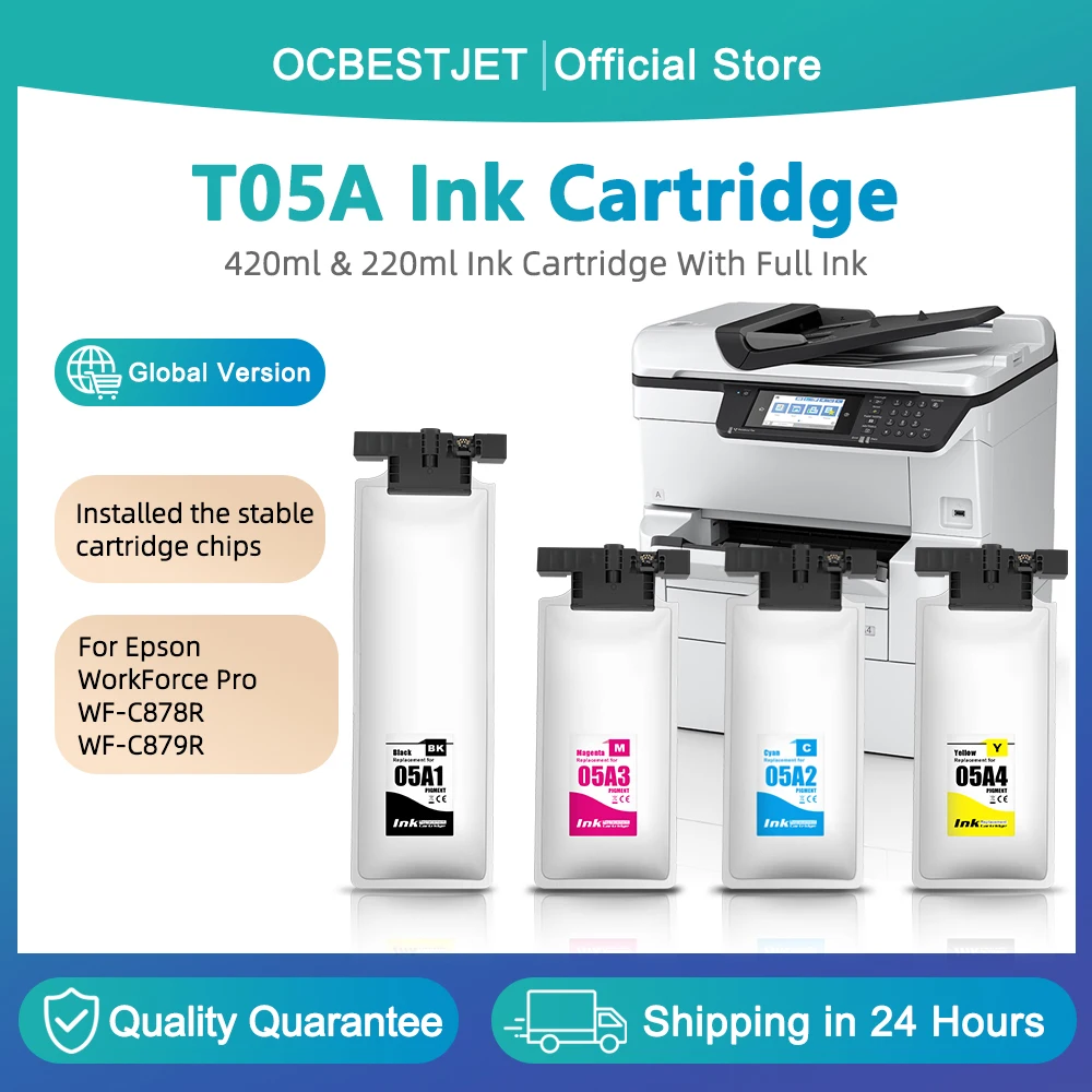 T05A T05A1 T05A2 T05A3 T05A4 Replacement Ink Pack For Epson WorkForce Pro WF-C878R WF-C879R C878R C879R Printer Ink Cartridge