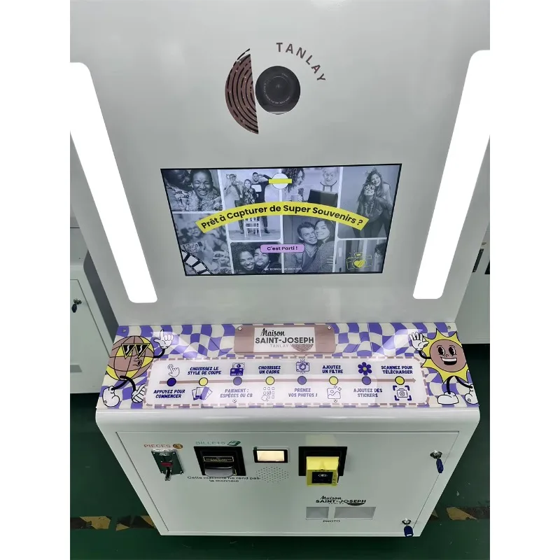 custom coin operated photo booth automatic print device compatible with external camera for amusement venue wholesale purchasers