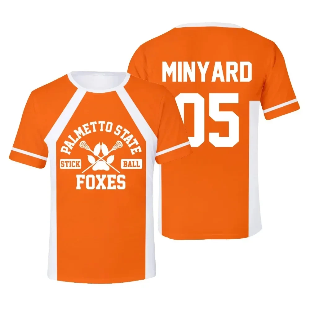 The Foxhole Court Palmetto State Foxes Lacrosse Jersey Cosplay WILDS MINYARD 3D T-shirt Men/Women O-neck Unisex clothing