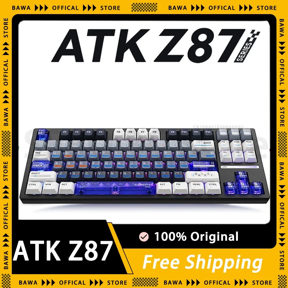 

ATK Z87 Mechanical Keyboard Three Mode Wireless Keyboard Semi-Aluminum Hot Swap Gasket Gaming Keyboard PC Accessories Gamer Gift