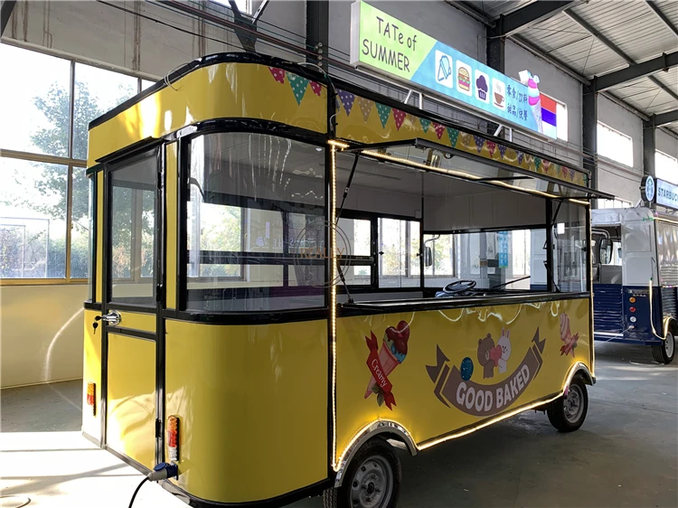 شاحنة طعام كهربائية، مقطورة مطبخ متنقلة، تصميم عصير هوت دوج، آلة بيع عربة الآيس كريم