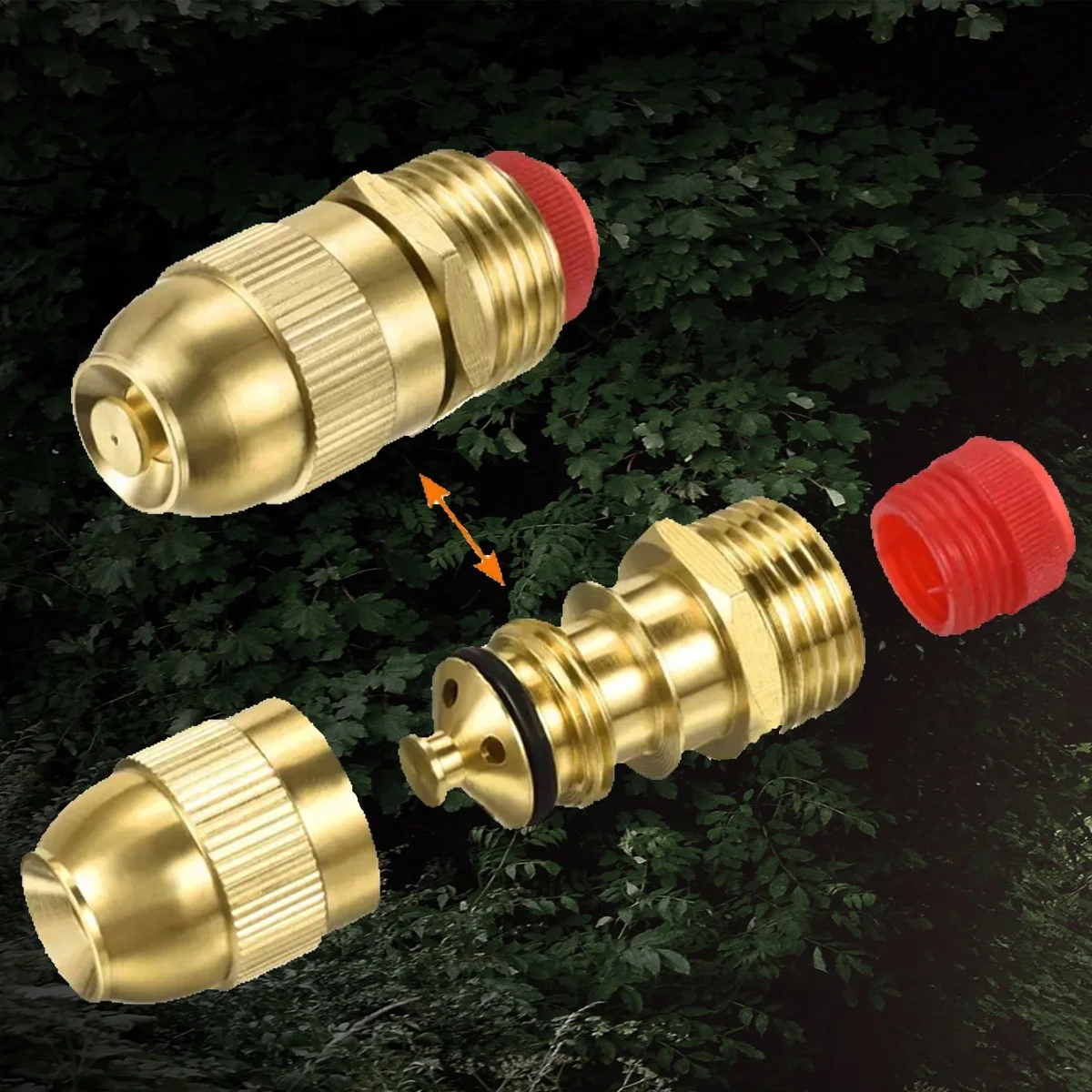 

Antique Bronze Dual Gauge Size 4-Point Gardening Tool Nozzle, Adjustable Bullet Nozzle