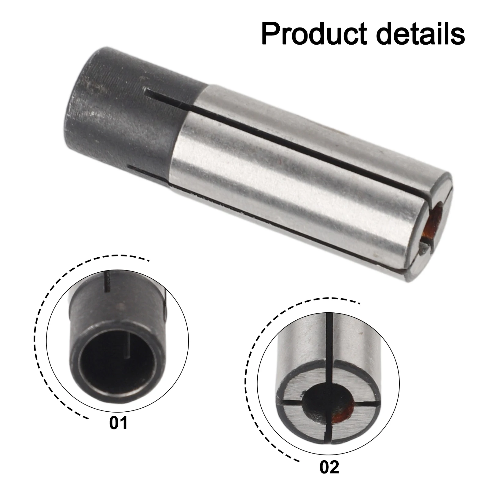 1/2" 1/4" 1/8" Collet Adaptor Shank Reducer Bit CNC Spindle Router 4/6/8/10mm Drill Bits Spindle Milling Cutter Collet Sleeve