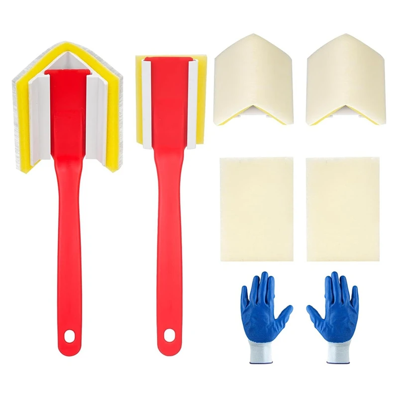 LJL-3 In 1 Corner Paint Repair Tool 2Pcs Corner Paint Tool 1Pcs Double Layer Gloves For Corners, Dark Corner Repair Tool