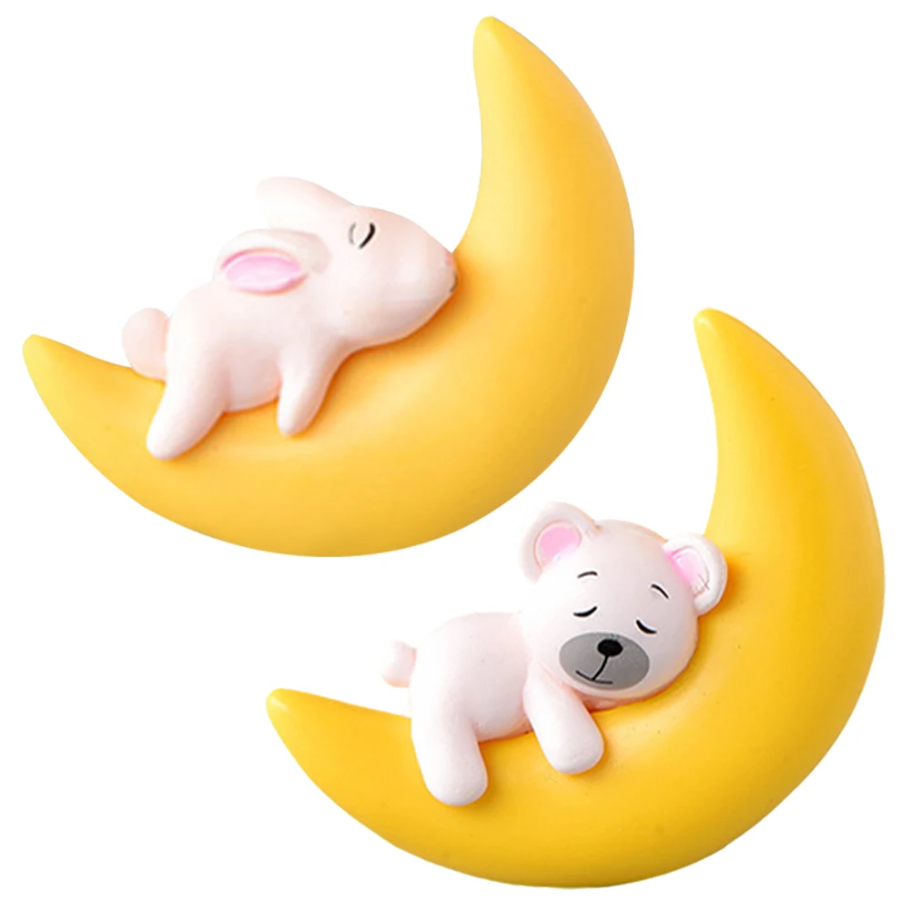 

2Pcs Floating Moon Bear Aquarium Decor Fish Tank Floating Ornament Resin Craft Lovely Natural Bright Colors Fish Tank Decors