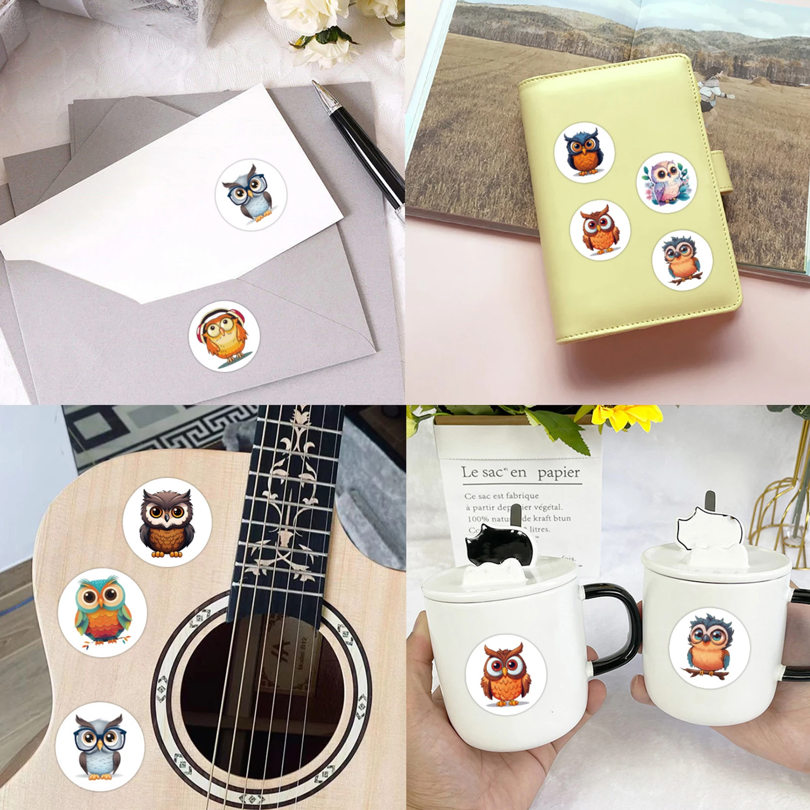 100-500pcs Cute owl Sticker Animals Sticker for Kids Classic Toy Decoration School Teacher Supplies Encouragement Sticker