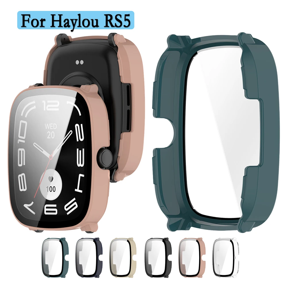 

Чехол для Haylou RS5 PC, жесткий чехол для часов с защитной пленкой из закаленного стекла, защитный чехол для часов Haylou RS5