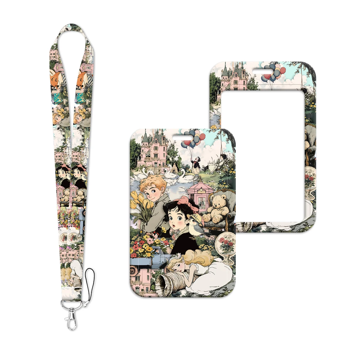 

Cartoon Illustration Lanyard Neck Strap Keychain Card Cover Badge Holder Mobile Phone Hang Rope Keyring Anime Cosplay Accessory