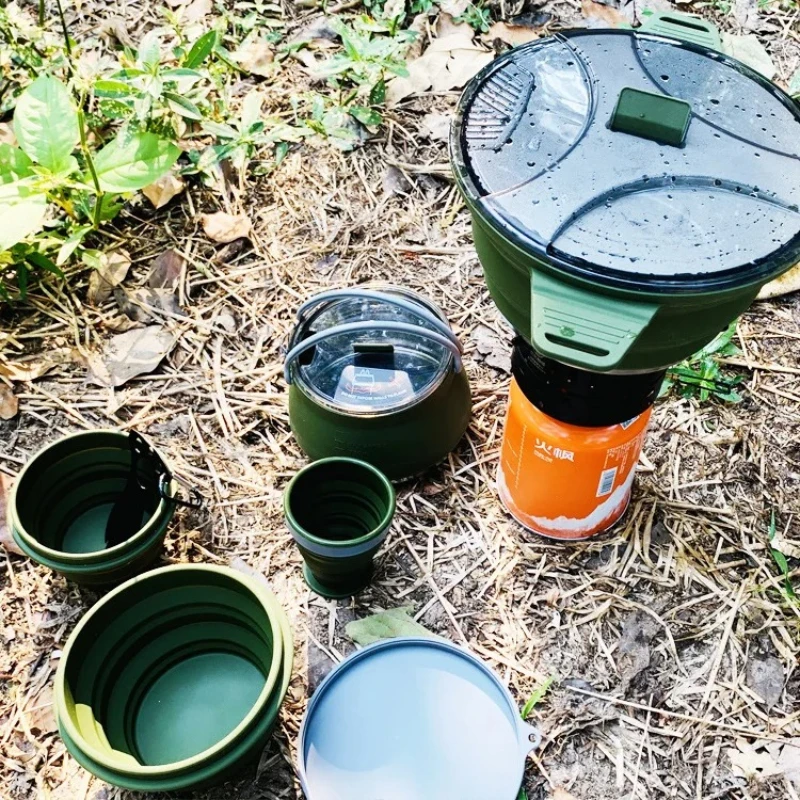 Экологичный силиконовый набор  – обзор и цена Outdoor Camping Kitchen Set