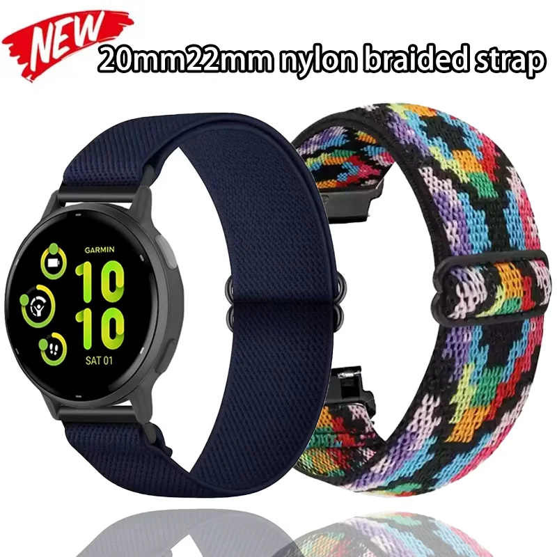 Nylon-Schlaufenarmband für Garmin Approach S50/Forerunner 965 55 165 265/Active 6-5/Venu 3-2Strap Band Huawei Watch 5-4 Armband