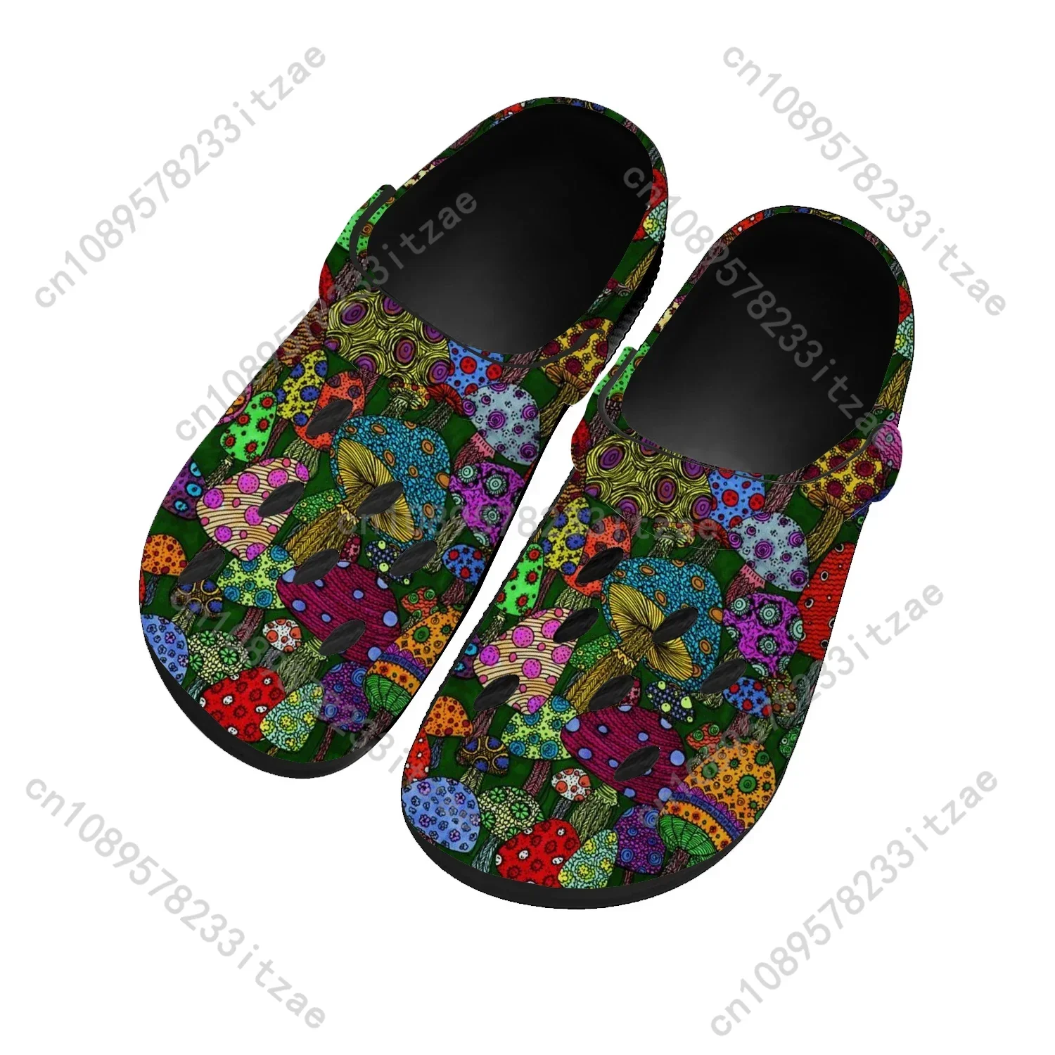 Trippy Psychedelic Mushroom Fungus 3D Print Men Female Classic Beach Clog Slipper Shoes Medical EVA Customizable With Charms 12