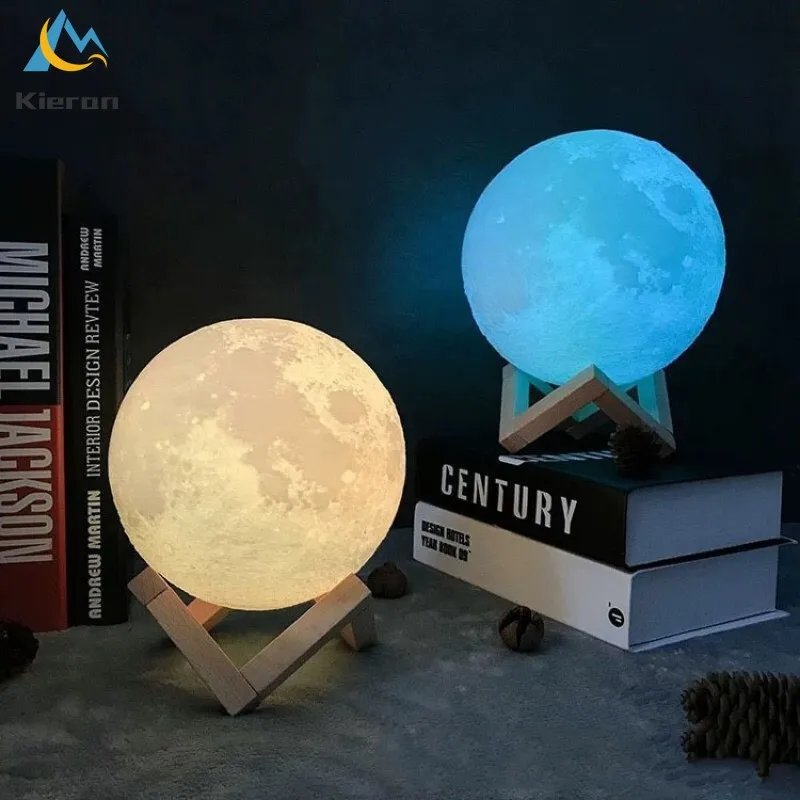 Nordic Modern Waterproof Moon LED Floor Lamp Dining Room Bedroom Study Bedside Table Lamp Living Room Decor Round Ball Desk Lamp