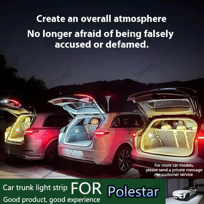 

For Polestar Full range rear trunk lights for cars, SUVs, sedans, taillights, ambient lights, automatic 200cm 400cm