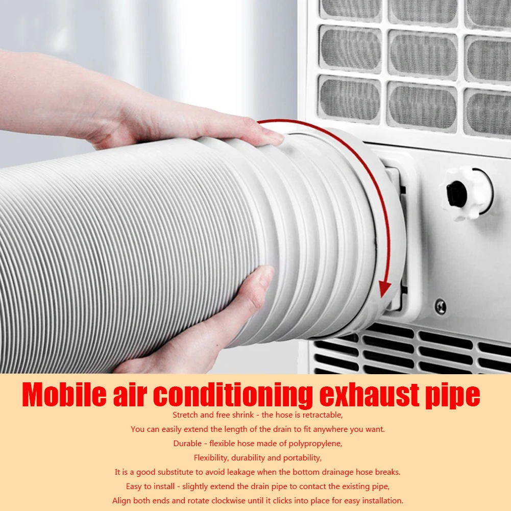 1.5M/2M Duct Extension Pipe Telescopic Flexible Air Conditioner Exhaust Hose Afor Mobile Air Conditioning Fittings Vent Hose