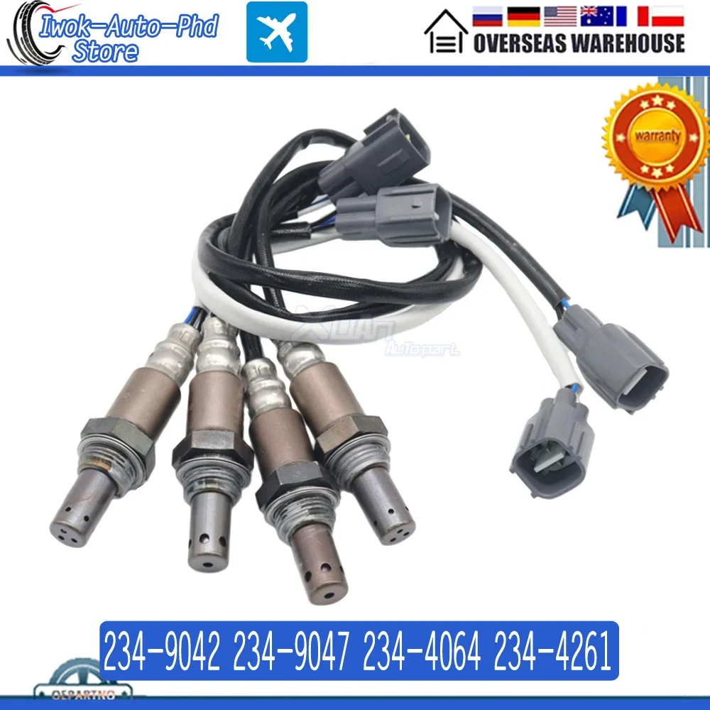 4pc Car Up+Downstream Air Fuel Ratio Lambda Oxygen Sensor  234-9042 234-9047 234-4064 234-4261 For Toyota Camry Lexus ES300 3.0L