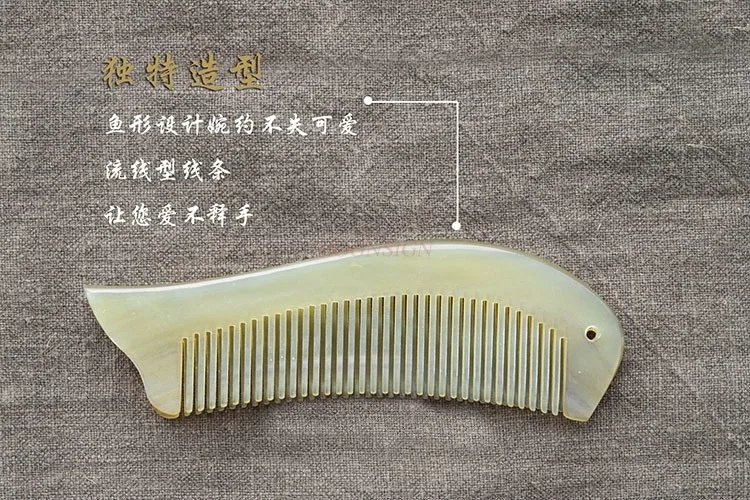 Creative fish shaped design, high-quality natural sheepskin comb, portable for travel