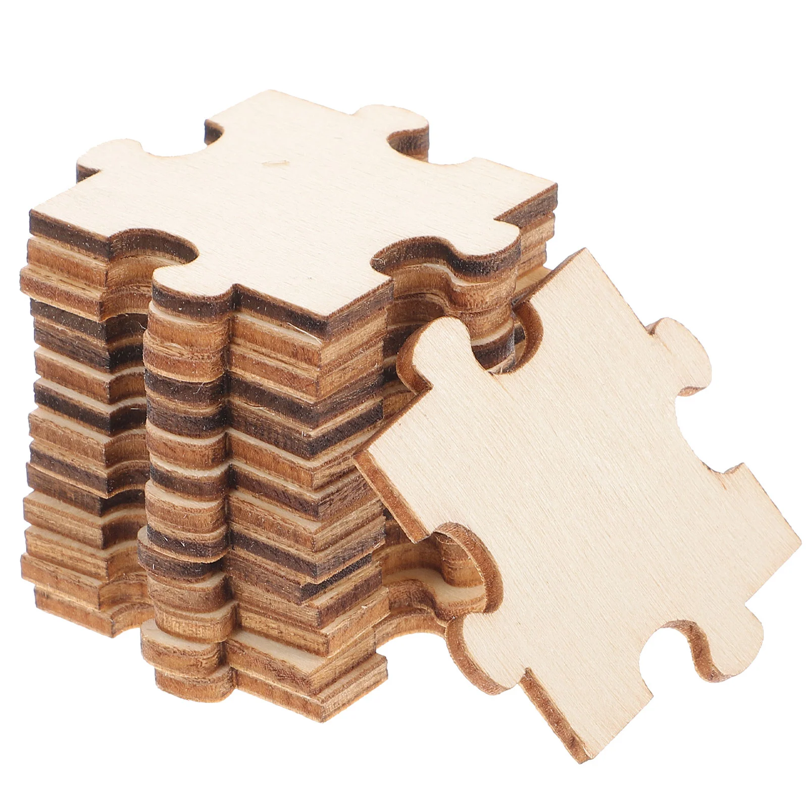 

100 Pcs Puzzles for Adults DIY Building Block Unfinished Wood Wooden Jigsaw Log Crafts Child