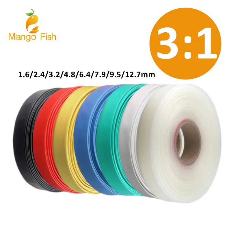 3:1 Dual Wall Heat Shrink Tube Thick Glue ratio Shrinkable Tube Adhesive Lined Wrap Wire Kit 1.6/2.4/3.2/4.8/6.4/7.9/9.5/12.7mm