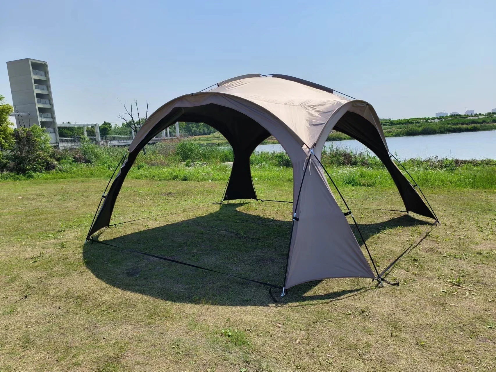 8-10person Outdoor Camping Dome Tent Luxury Large Round Canopy Silver-coated Garden Awning Family Picnic Pergola Tent