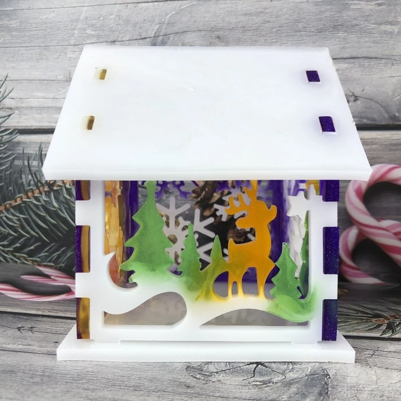 Practical Home Decoration Mold Christmas Small House Jewelry Silicone Mold Dropship