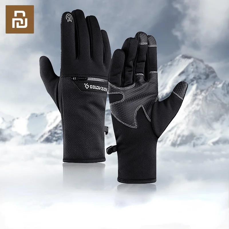 Youpin Winter Handschuhe Herren Touchscreen Wasserdicht Winddicht Skifahren Kalten Handschuh Warme Lange Handgelenk Outdoor-sportarten Reiten Zipper Handschuh