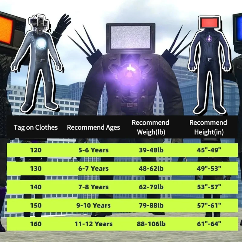 Disfraz de Halloween para niños de Bear's Den, altavoz, videocámara, Tv, hombre, Cosplay, Skibidi, inodoro, nuevo 2025