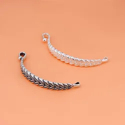 925 sterling silver diy semi-finished wheat solid bend pipe handmade bracelet accessories
