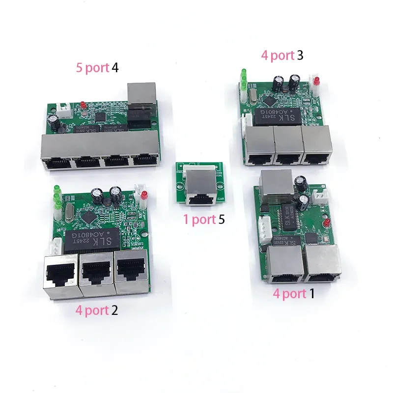 

Mini PCBA 4/5 Ports Networkmini ethernet switch module 10/100Mbps 5V 12V 15V 18V 24V