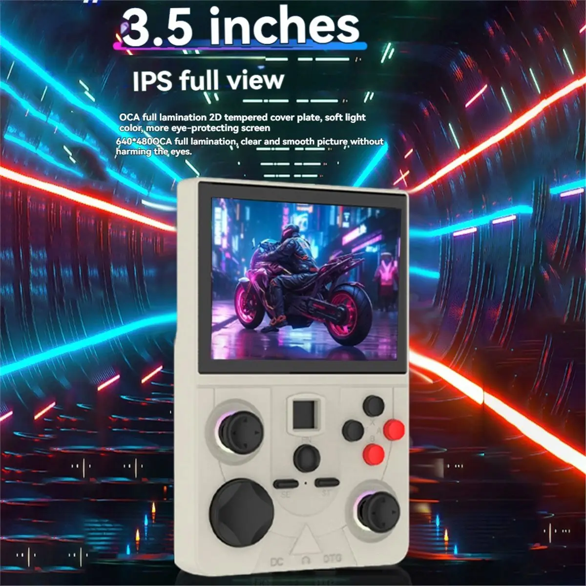 A86G NEW DC35V Open Source Handheld Game Console 64GB 3.5Inch IPS Screen Portable Pocket Video Player Supports 30+ Emulators